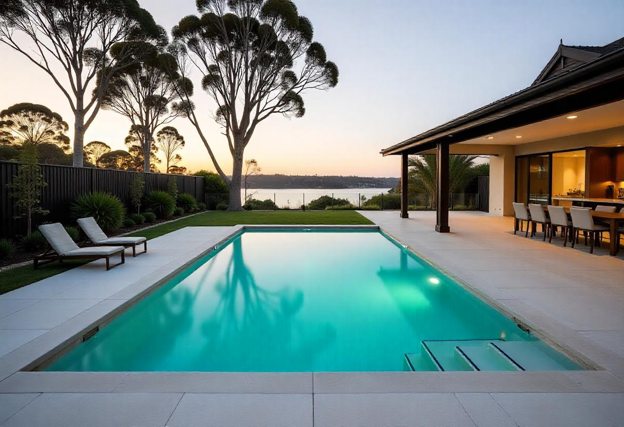 Luxury Concrete Pool in Broadmeadow NSW with Modern Design and Outdoor Entertaining Area