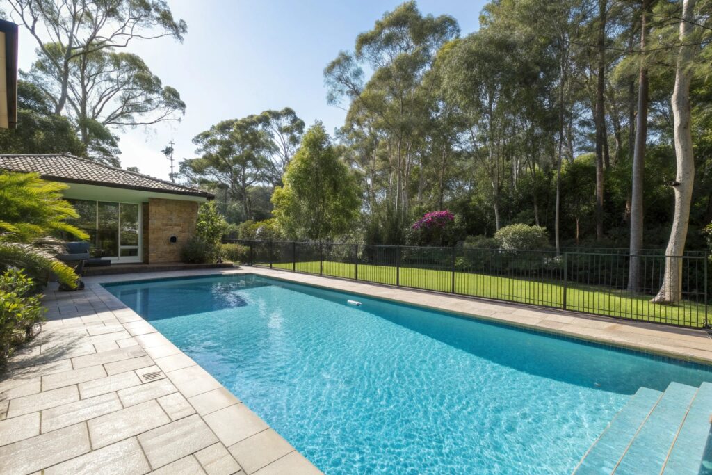 Clean backyard pool in Maitland suburb ready for swimming
