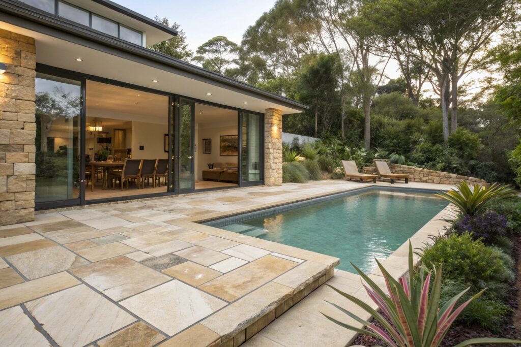 Indoor-outdoor pool design showing seamless connection to Cessnock home